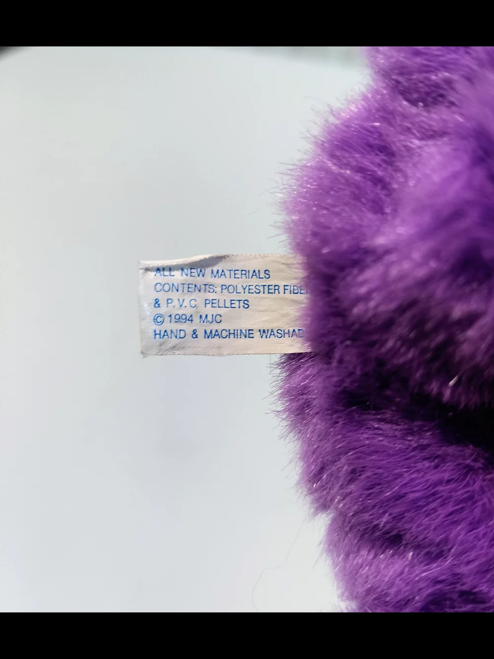 Swibco Puffkins Violet The Purple Bear Vintage Plush Bean Bag